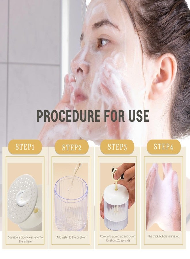 SNOMEL SNOMEL 2 Pcs Marshmallow Whip Maker Skin Care, Deep Cleaning Foam Maker for Face Wash, Quick & Rich Facial Cleanser Foam Cup, Cream Bubble Foamer Maker Cleansing Tool for Home Travel (White - Image 4