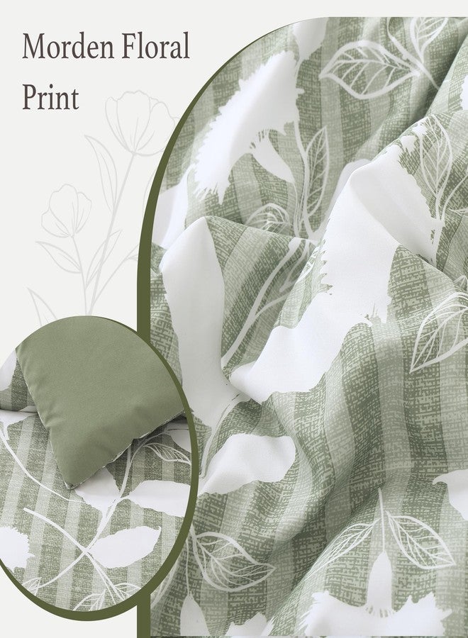 BLOOMHAVEN Full Comforter Set -7 Pieces Sage Green Floral Comforter Set Full for All Seasons, Bed in a Bag Full with Botanical Flowers Comforter, Sheets, Pillowcases & Shams - Image 5