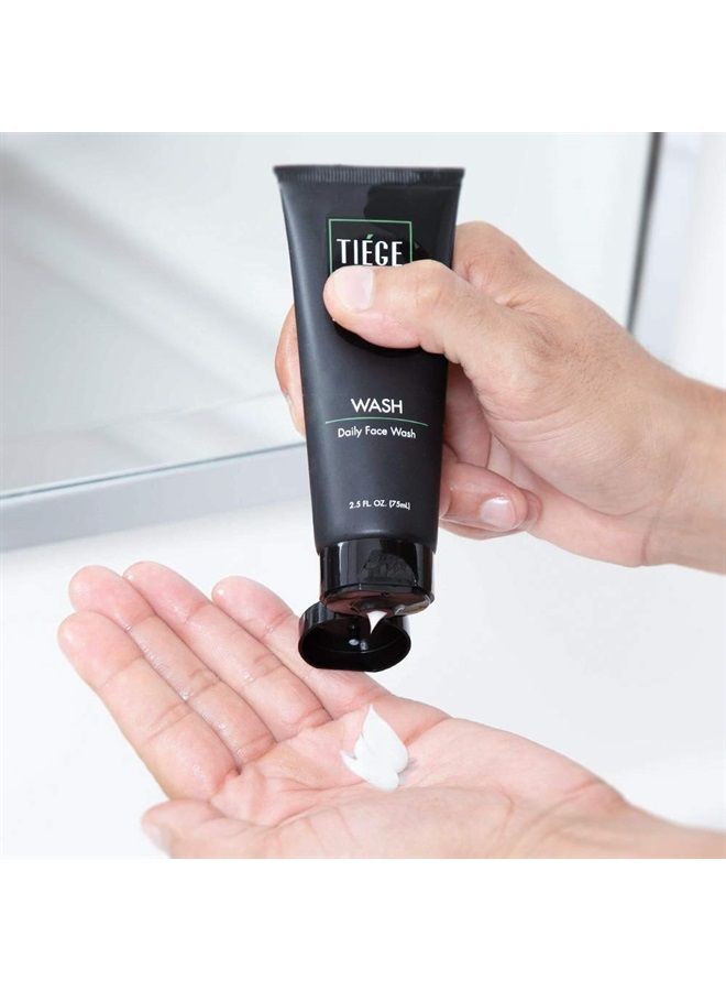 tiege hanley Essential Skin Care Routine for Men | Skin Care System Level 1 | Face Wash, Scrub, and Two Moisturizers | Made in USA | 30 Day Supply - Image 3