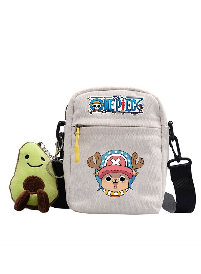 KUYING Anime One Piece Lufei Skew Straddle Bag Small Square Bag One Shoulder Backpack 