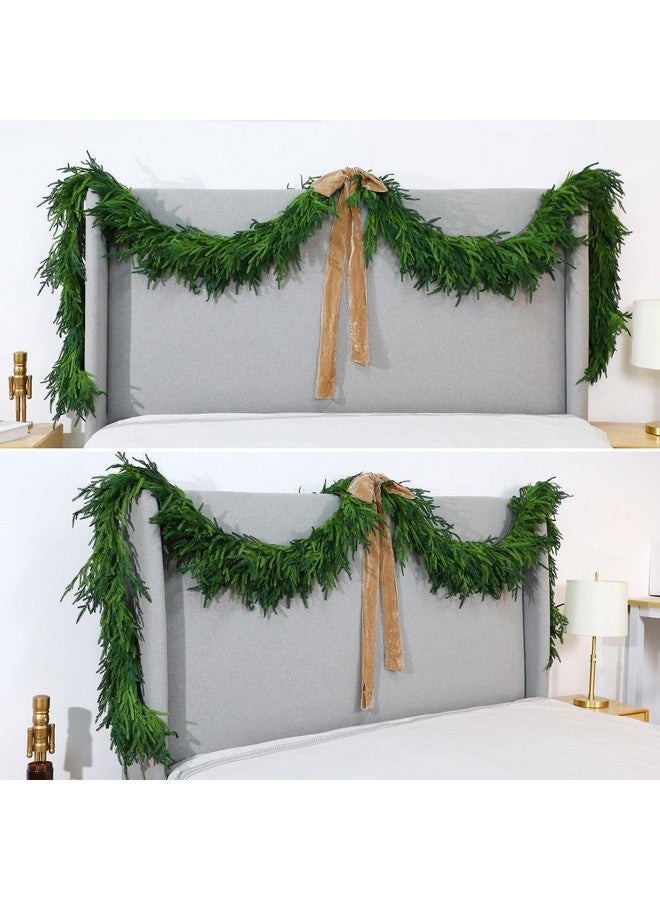 Jutom Jutom Christmas Deluxe Norfolk Pine Garlands Realistic Norfolk Pine Faux Greenery Garlands for Holiday Mantle Table Indoor Outdoor Wedding Christmas Decor(1 Pcs,12 Feet)  - Image 2