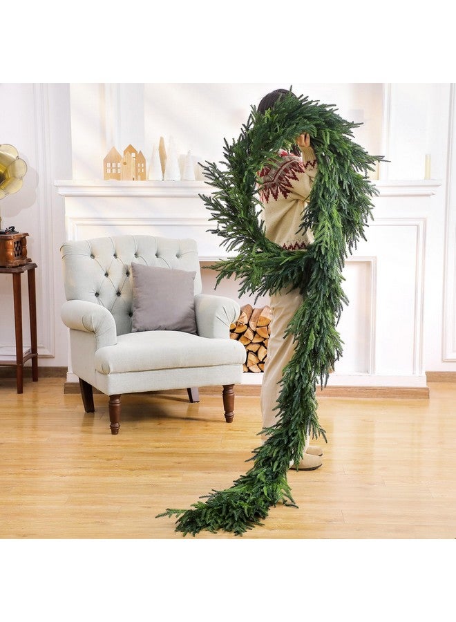 Jutom Jutom Christmas Deluxe Norfolk Pine Garlands Realistic Norfolk Pine Faux Greenery Garlands for Holiday Mantle Table Indoor Outdoor Wedding Christmas Decor(1 Pcs,12 Feet)  - Image 4