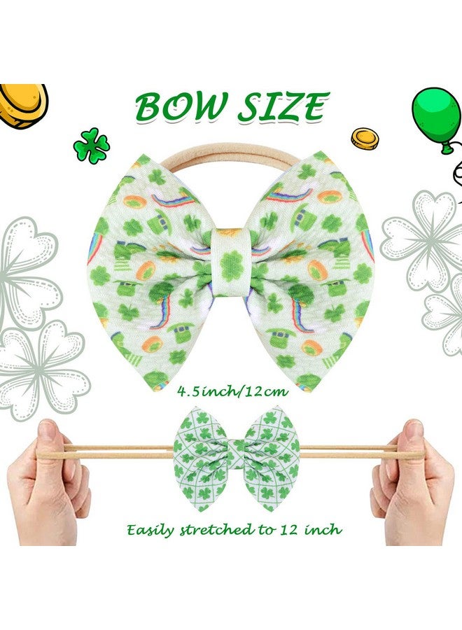 NCMAMA Hairband, 3 Pcs St. Patrick's Themed Cheer Bow Headbands for Baby Girls, One Size Fits All, Newborn and Infant, Green, Comfortable Nylon Fabric - Image 3