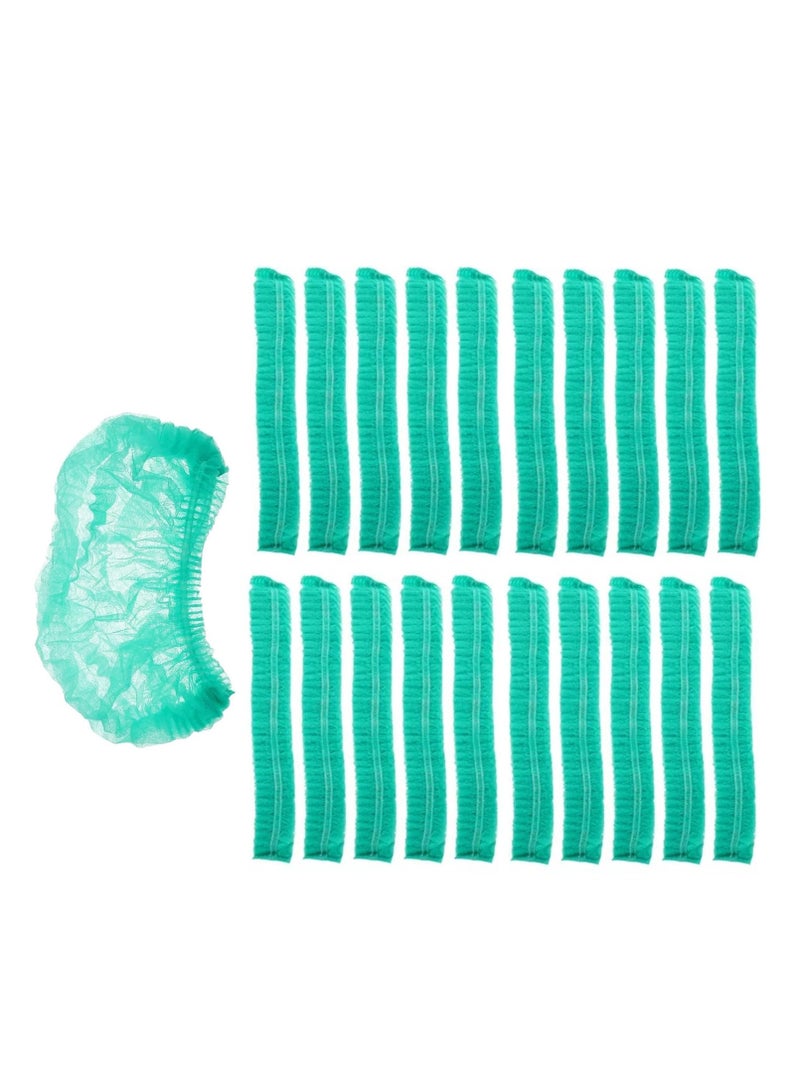 Estrico 100Pcs Disposable Hair Net Cap Bundle Food Hygiene Kitchen Catering Beauty 21 Inches Hair Covers Headwear Dustproof Non-Woven (Green) - Image 1