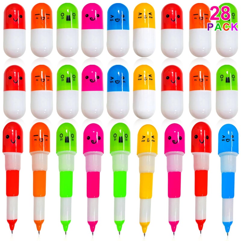 AMENON 28 Pack Easter Basket Stuffers, Retractable Pens Transform Novelty Pen for Kids Class Prizes Easter Gifts Classroom Exchange Boys Girls Easter Stationery Party Favor Easter Basket Stuffer Fillers - Image 1