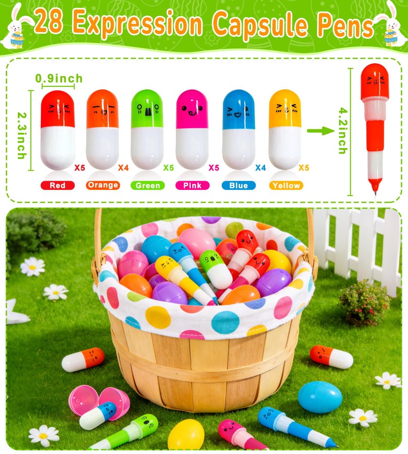 AMENON 28 Pack Easter Basket Stuffers, Retractable Pens Transform Novelty Pen for Kids Class Prizes Easter Gifts Classroom Exchange Boys Girls Easter Stationery Party Favor Easter Basket Stuffer Fillers - Image 2