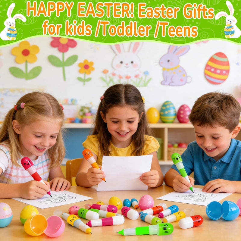 AMENON 28 Pack Easter Basket Stuffers, Retractable Pens Transform Novelty Pen for Kids Class Prizes Easter Gifts Classroom Exchange Boys Girls Easter Stationery Party Favor Easter Basket Stuffer Fillers - Image 3