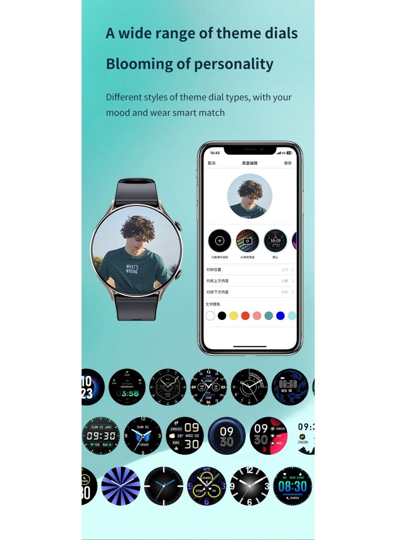 iOsuite Prime 1 Smart Watch with Bluetooth Calling, 1.46” HD Display, Heart Rate & Sleep Monitor, IP68 Waterproof Fitness Tracker, Multi-Sport Modes, Compatible with Android & iOS – Black (X19 Max) - Image 4