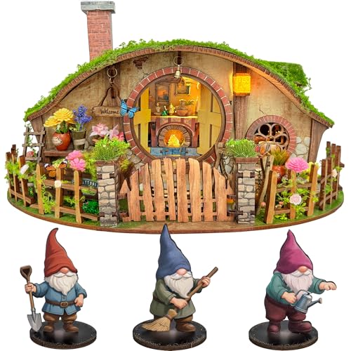 Miggley DIY Miniature House Kit Book Nook Mini House Bookshelf Decor 3D Wooden Puzzle for Adults Birthday Gift for Family Friends The Magic Ring House - Image 1
