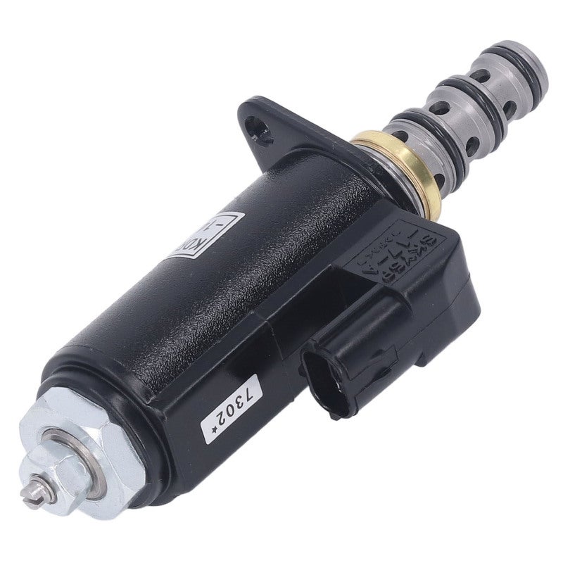Hydraulic Pump Solenoid Valve:  Alloy Steel Construction, High Hardness, Wear Resistance - Fine Processing, Glossy Finish Replacement Part for Kobelco SK230 6E and SK210LC 6E Excavators - Image 1