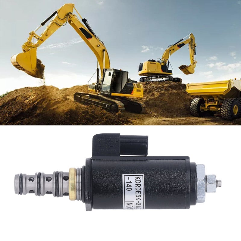 Hydraulic Pump Solenoid Valve:  Alloy Steel Construction, High Hardness, Wear Resistance - Fine Processing, Glossy Finish Replacement Part for Kobelco SK230 6E and SK210LC 6E Excavators - Image 2