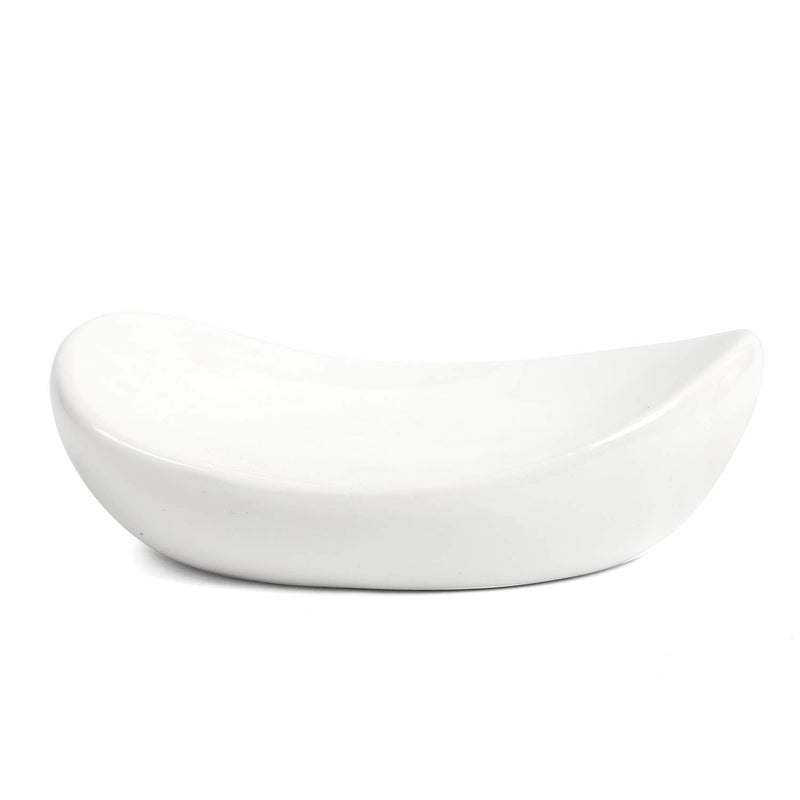 FORLONG Ceramic Soap Dish Holder for BathroomTub and Kitchen SinkWhite