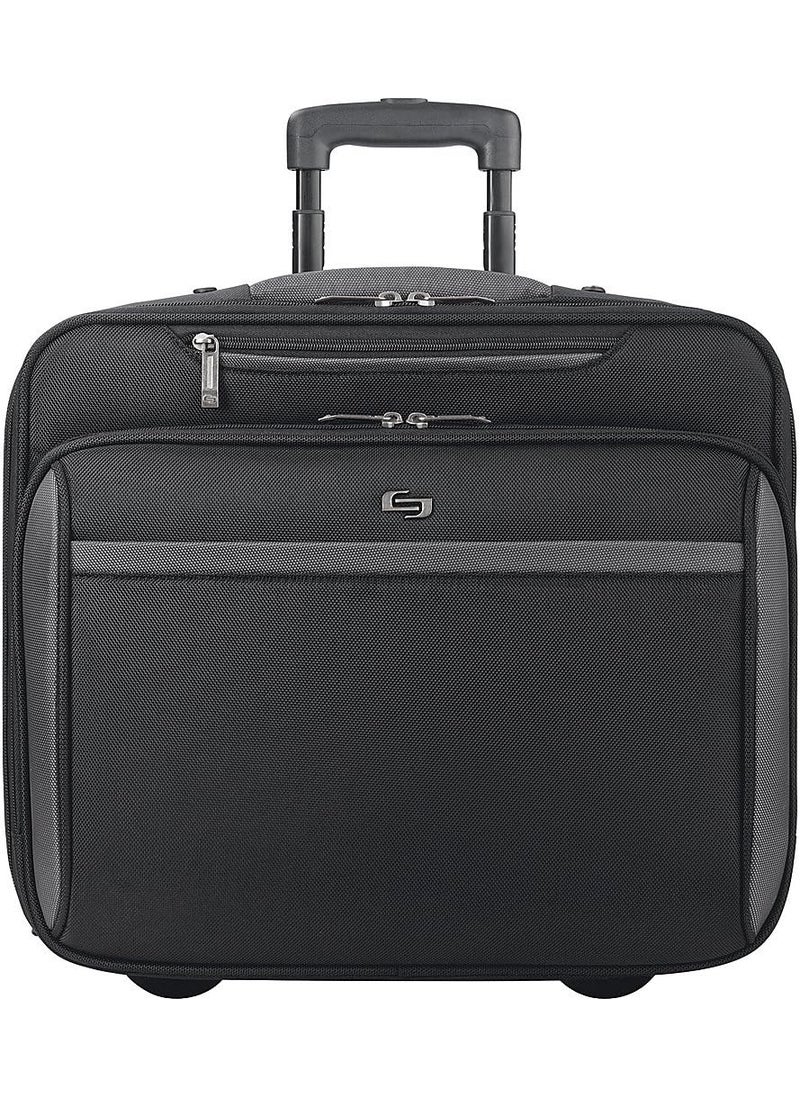 Solo Solo New York Rolling Case with Wheels  Roller Laptop Bag Wheeled Briefcase for Women  Men Carry On Size for Travel Fits 16 Computer  West Side Black  - Image 3
