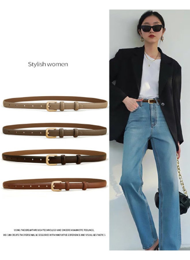 SAFIYA Qixi Festival Gift】2025 New Two-layer Cowhide Belt For Women, Jeans Belt With Pin Buckle - Image 1