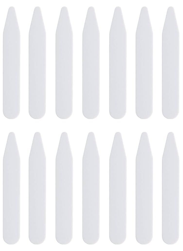 NATIONAL PLASTIC - 100 Pieces Collar Stays Plastic Collar Stays Collar Bones Collar Stiffeners Collar Supports for Men Shirts (White 1 x 6 cm) - Image 1