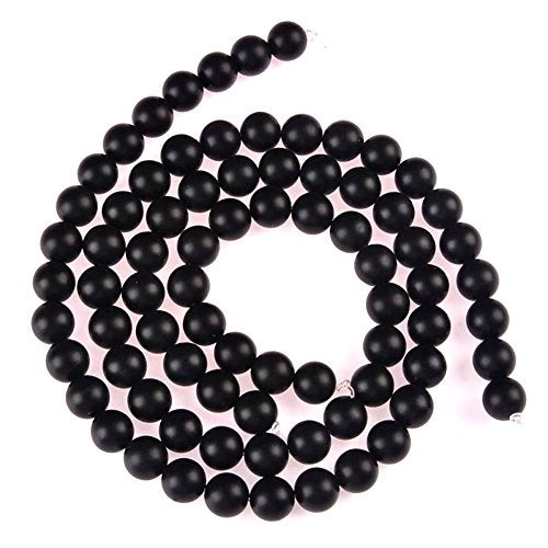 PLTbeads Gorgeous Onyx Black Agate Natural Gemstone Loose Beads 8mm Matte Round Approxi 15.5 inch DIY Bracelet Necklace for Jewelry Making - Image 2
