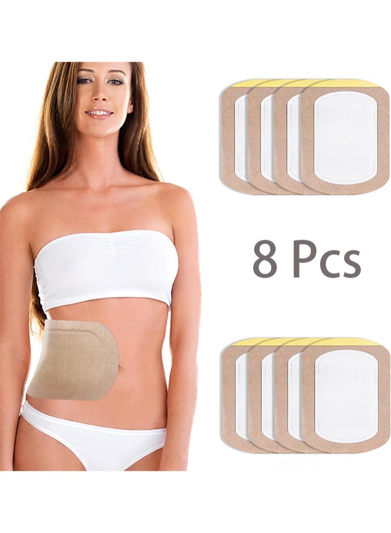 HaLunhi 8 Pcs Castor Oil Pack Wrap，Organic Cotton Castor Oil Patches Disposable，Self-Adhesive Castor Oil Wrap Pads，Portable Anti Leakage No Wash Castor Oil Packs Kit（20*14cm） - Image 1