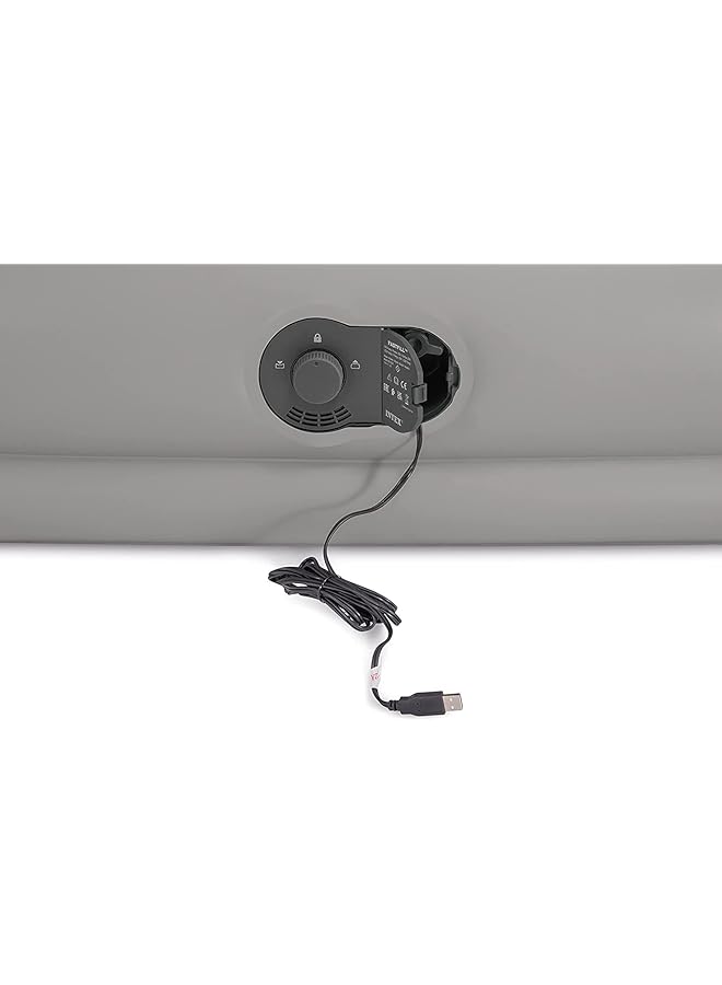 INTEX Dura Beam Standard Series Prestige Mid Rise Airbed with Fastfill USB Powered Internal Air Pump Gray Queen 64114E - Image 3