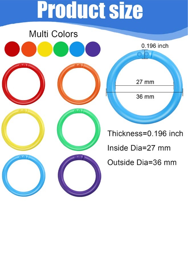 Generic 120 Pieces Plastic Binder Rings for Cards, Documents or Office Use Multi-Color  - Image 2