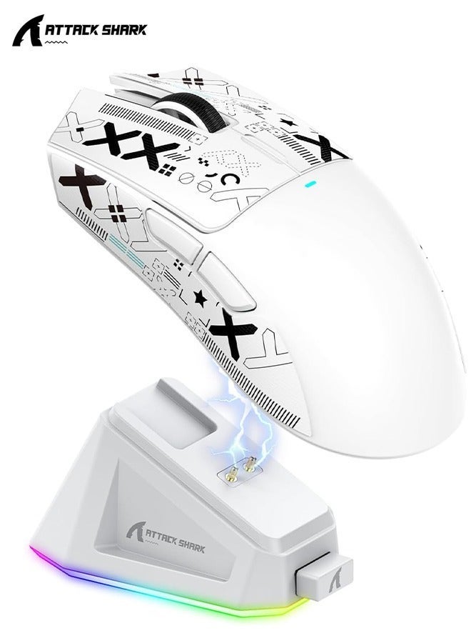 X11 Tri-mode Bluetooth Wireless Gaming Mouse with with Magnetic Charging Dock, Lightweight Anti Slip Mouse, PixArt PAW3311 Sensor, 22K DPI, BT/2.4Ghz/Wired, for PC/MAC