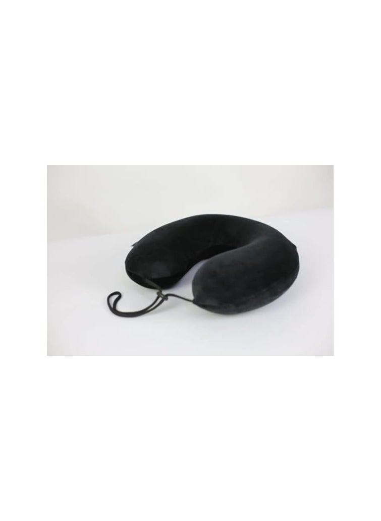 Generic - Travel Memory Foam Neck Pillow – Ergonomic Support Cushion for Airplane & Car – Blue - Image 1
