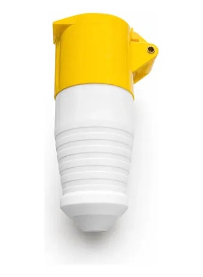 16A 3-Pin Industrial Female Coupler, Yellow 110–130V 2P+E Cable Socket, IP44 Splash-Resistant Electrical Connector for Generator, Workshop & Construction Use - Image 4