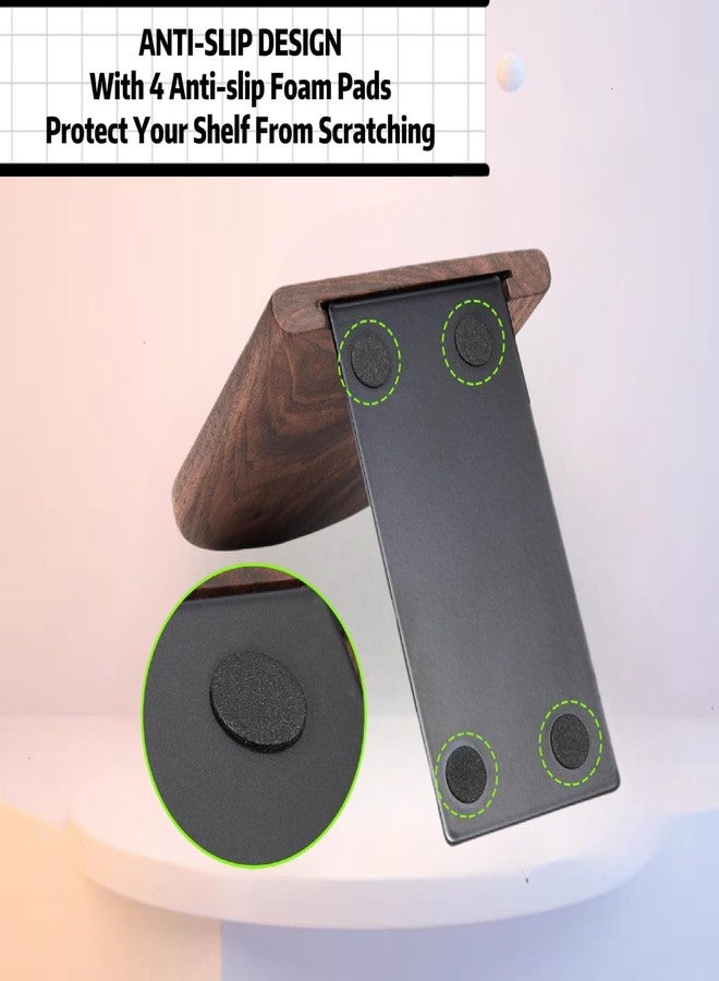 Dladhict Book Ends for Shelves Heavy Duty Books Bookend Book End Decorative Wooden Book Holders Book Stopper for Shelves Coolest Shelf Bookends for Kids Books Shelf Holder Organizer Accessories (Walnut 1 Pair) - Image 5