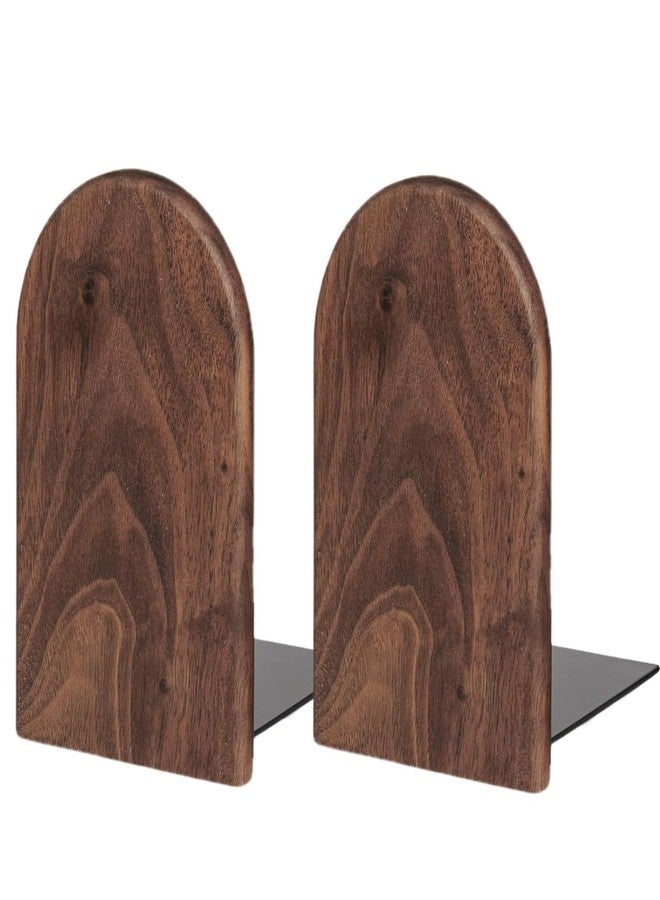 Dladhict Book Ends for Shelves Heavy Duty Books Bookend Book End Decorative Wooden Book Holders Book Stopper for Shelves Coolest Shelf Bookends for Kids Books Shelf Holder Organizer Accessories (Walnut 1 Pair) - Image 1