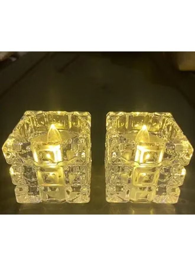 2 small LED plastic candles - Image 1