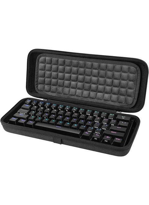 Hard Travel Case For Compact 60 Percent Keyboard Computer 61 Key Wireless Wired Keyboard Carrying Case Protective Storage Box Bag Compatible With Razer Huntsman Mini 60 Percent Logitech G Pro X 60