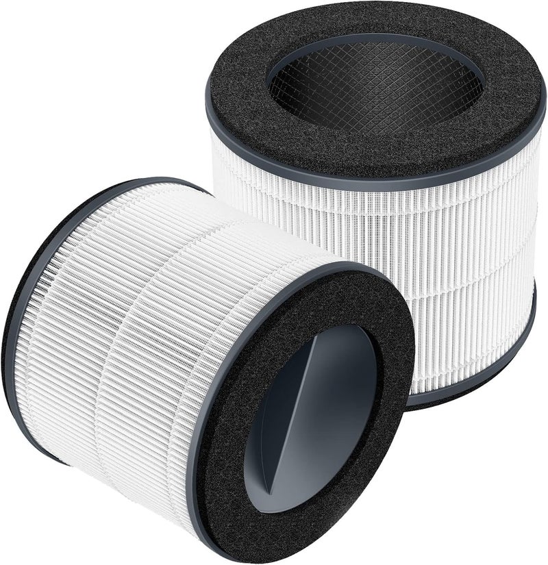 HSIAMEN فلتر بديل AP-T10-WT AP-T10FL متوافق مع فلتر جهاز تنقية الهواء من HoMedics بديل فلتر TotalClean Tower Model AP-T10 AP-T10-WT AP-T10-BK من نوع HEPA الحقيقي مع ترشيح من 3 مراحل، عبوة مزدوجة - Image 1