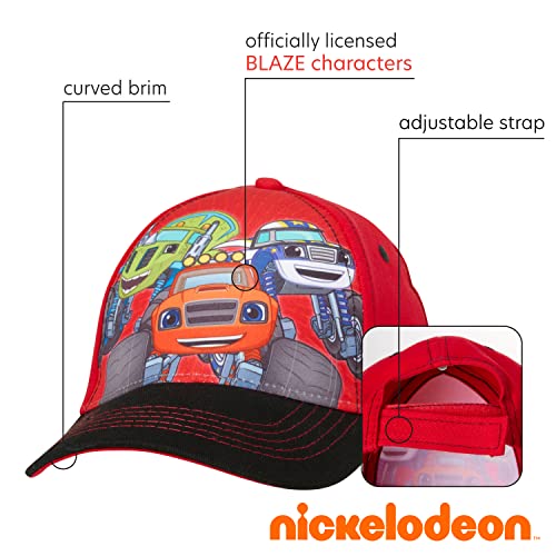 Nickelodeon Boys Blaze The Monster Machines 2 Pack Cotton Curved Brim Strap Back Baseball Cap Ages 24 Size 24T Blaze OliveRed - Image 3