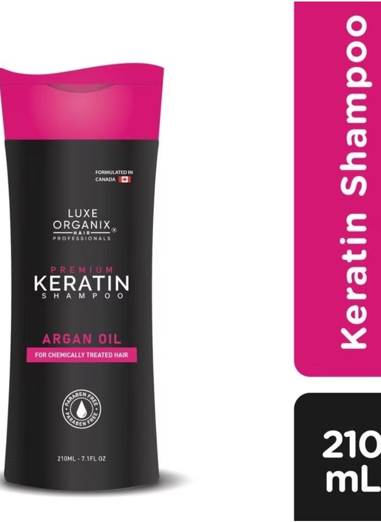 LUXE ORGANIX Premuim Keratin Shampoo Argan Oil 210ML 