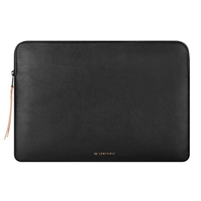 حافظة كمبيوتر محمول واقية رفيعة لجهاز MacBook Air Pro M5/M4/M3/M2 Pro/Max 2026 مقاس 13/14 بوصة، وحقيبة سفر، وحقيبة، وغطاء من جلد البولي يوريثان باللون الأسود مع تصميم نحيف ومقاوم للخدش - Image 1
