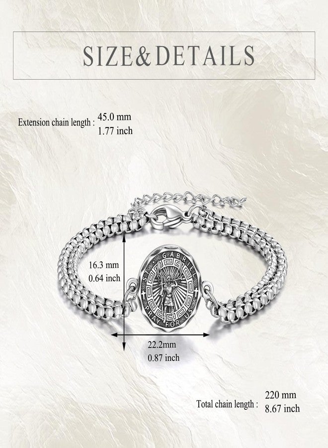 YFN Saint Gabriel Bracelet Sterling Silver Religious Protector Bracelet St Gabriel Jewelry Gift for Women Men - Image 4