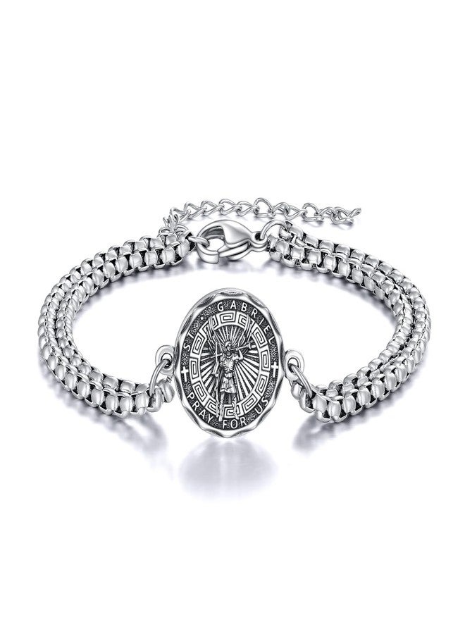 YFN Saint Gabriel Bracelet Sterling Silver Religious Protector Bracelet St Gabriel Jewelry Gift for Women Men - Image 1