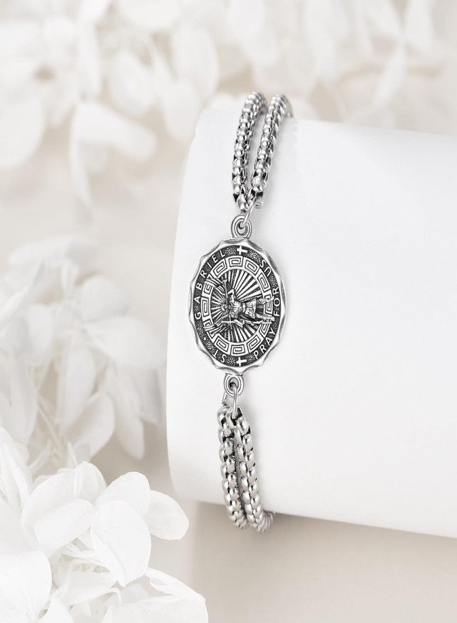 YFN Saint Gabriel Bracelet Sterling Silver Religious Protector Bracelet St Gabriel Jewelry Gift for Women Men - Image 3