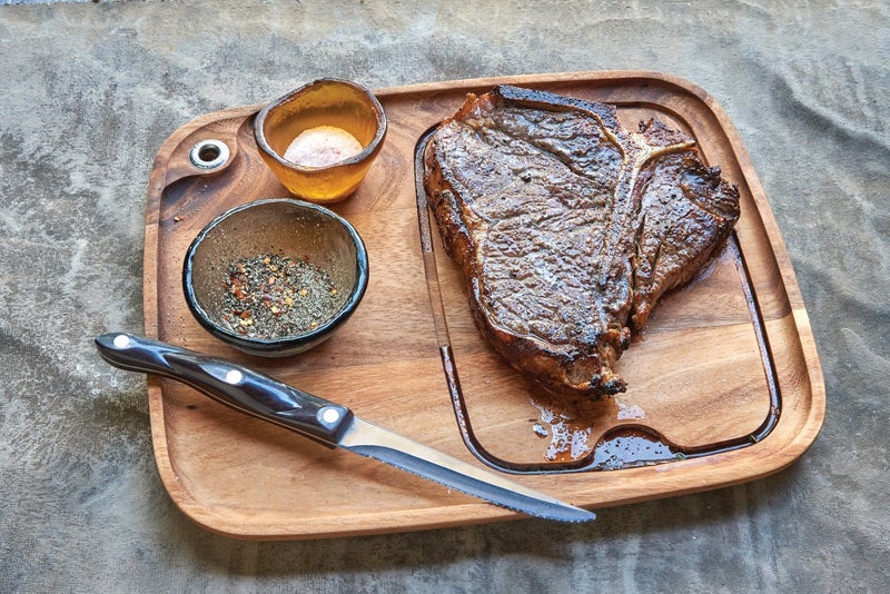 Ironwood Gourmet Fort Worth Steak Plate with Juice Channel, Acacia Wood 13 x 11 x 0.75 -inches, Brown - Image 4