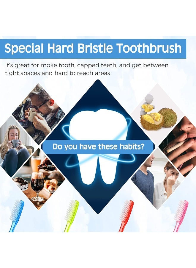 Zopeal Extra Hard and Firm Toothbrush for Adults Bulk Huge Head Bristle Full Head Manual Toothbrush for Cleaning8 Pieces - Image 4