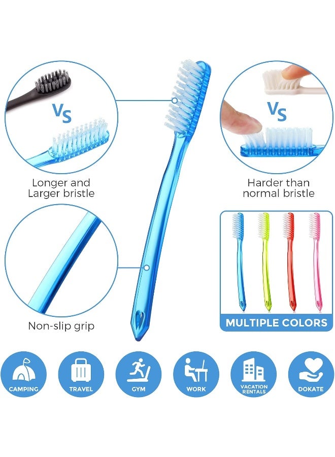 Zopeal Extra Hard and Firm Toothbrush for Adults Bulk Huge Head Bristle Full Head Manual Toothbrush for Cleaning8 Pieces - Image 2