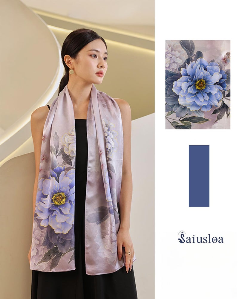 Saiusloa Dress Scarves Shawl Wraps Long Silky Scarf for Women Dressy Fashion Lightweight for Decorative Formal Evening Gowns-1011 - Image 2