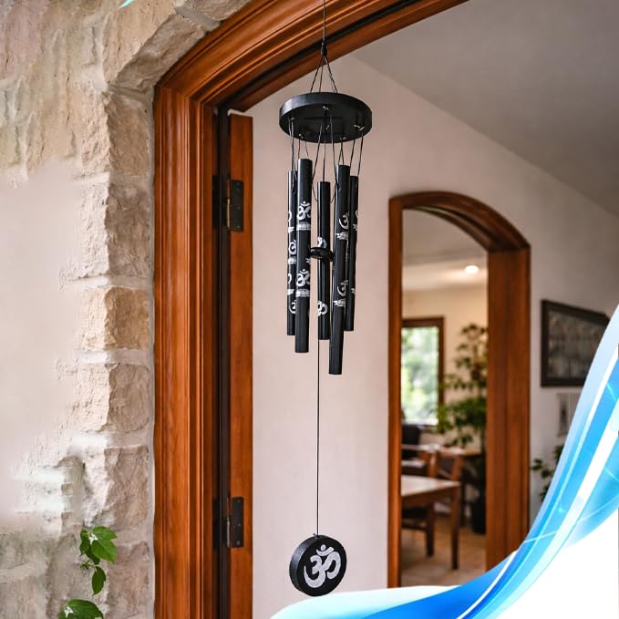 GJ Feng Shui Om Vastu Five Pipe Wind Chime for Balcony, Window and Om Wind Chime Positive Energy - Image 5