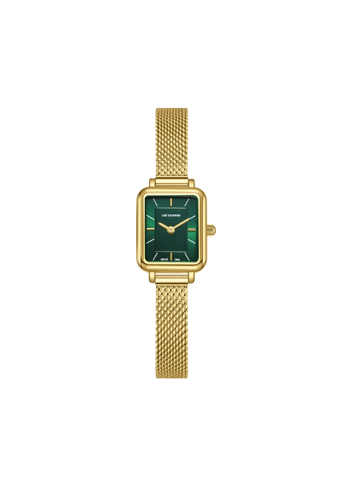 Lee Cooper LEE COOPER LC08086.170 Women's Analog Display Watch & Mesh Strap Gold