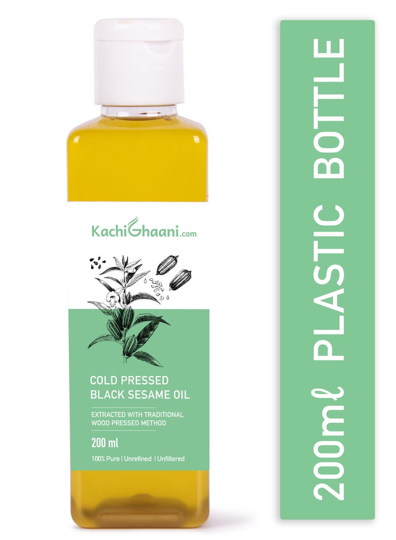 KachiGhaani.com Truly Cold Pressed Black Sesame Oil | 100% Pure, Authentic & Naturally Extracted | 200ml - Image 1
