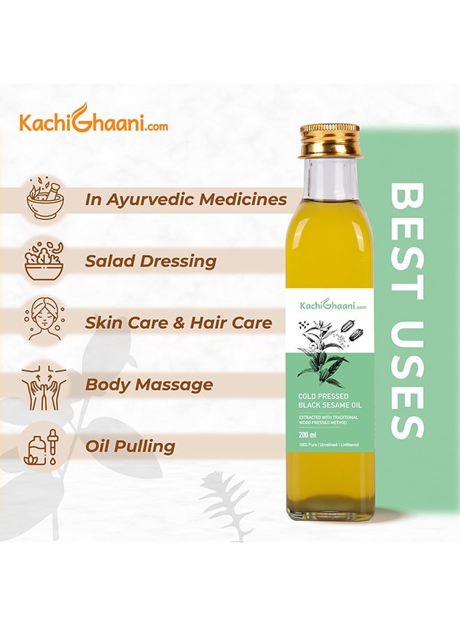 KachiGhaani.com Truly Cold Pressed Black Sesame Oil | 100% Pure, Authentic & Naturally Extracted | 200ml - Image 5