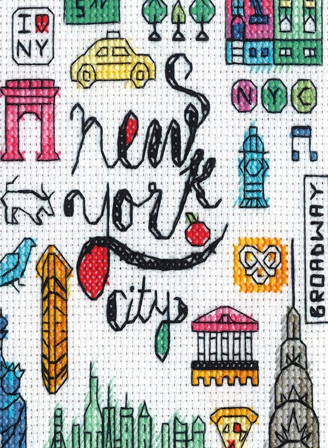 Dimensions New York and Paris Counted Cross Stitch Set, 5" x 7", 14 Cnt. White Aida - Image 4