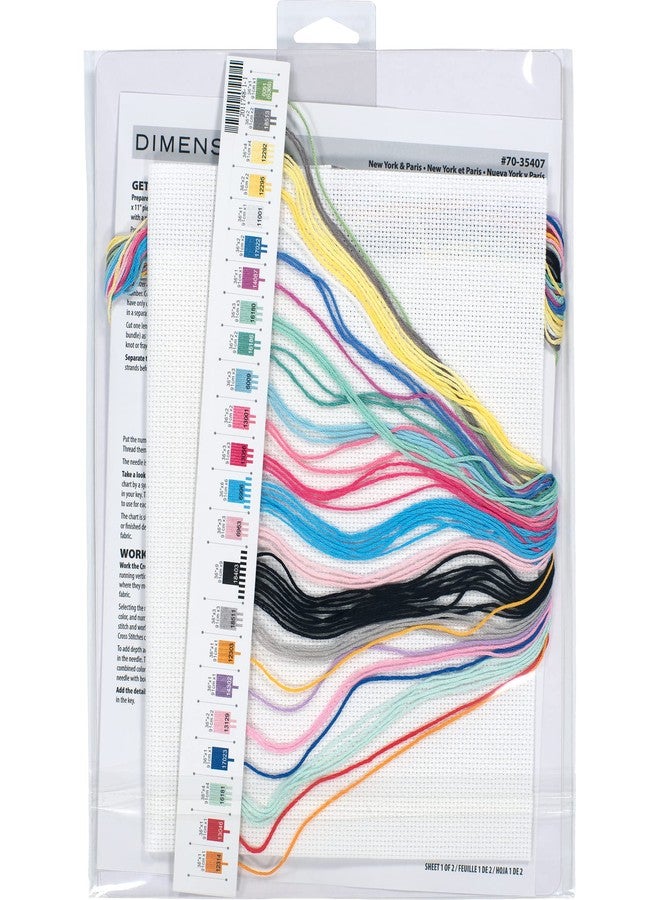 Dimensions New York and Paris Counted Cross Stitch Set, 5" x 7", 14 Cnt. White Aida - Image 2