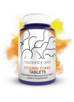 Nootropics Depot Vitamin D3 + K2 With Vitamin C Tablets ; 365 Count ; 125Μg ; Equivalent To 5000 Iu ; Year Supply  - Image 1
