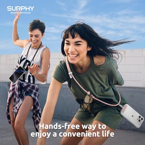 SURPHY Phone Lanyard, Adjustable Phone Strap Crossbody with 2 Pack Cell Phone Tether Tab, Premium Metal Buckles, Skin-Friendly, Universal Cell Phone Lanyard Crossbody for Women and Men, Black - Image 5