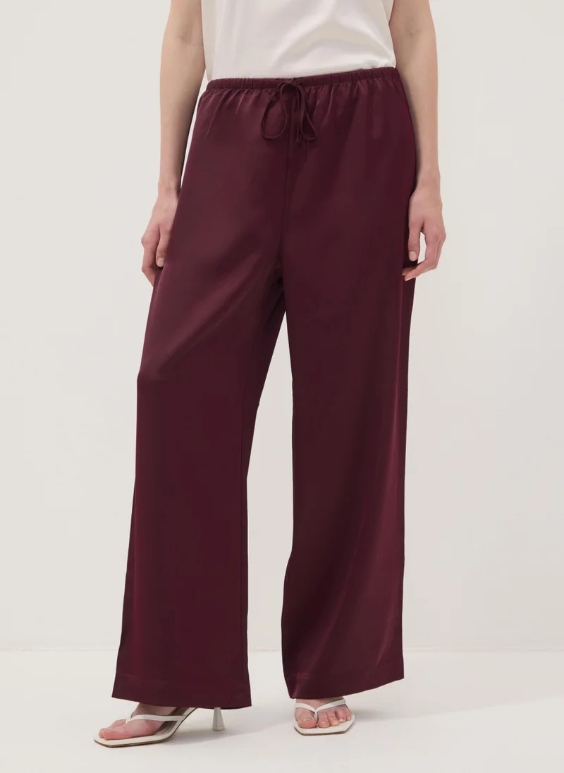 او في اس OVS Red wide-leg trousers with regular waist
